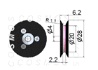 GUIDE PULLEYS, FLANGED PULLEY NT 004