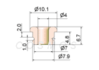 Ceramic Wire Guide, Grooved Eyelet