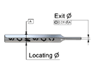 WIRE GUIDE NOZZLE, GEOMETRIC CHARACTERISTIC REPRESENTATION OF THE LOCATING DIAMETER AND EXIT DIAMETER