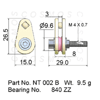 GUIDE PULLEYS, CAGED PULLEY PART NO. NT 002 B, WT. 9.5 G